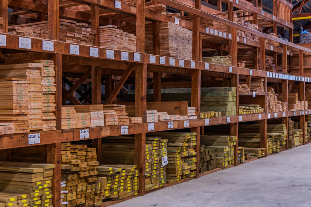 Indoor Lumber yard racks