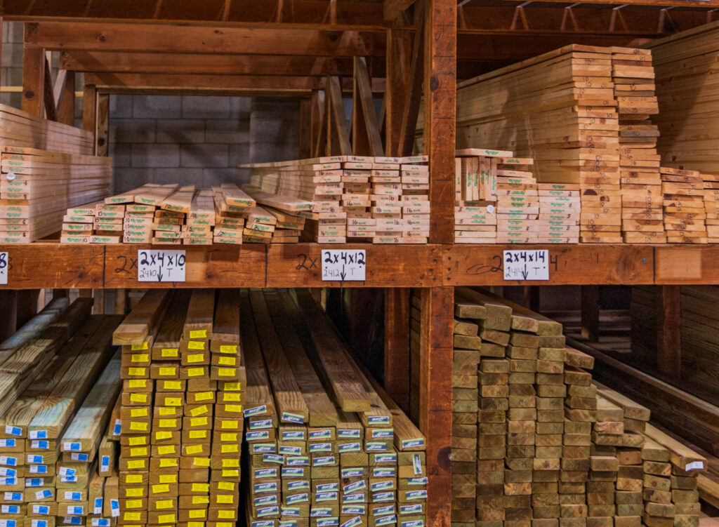 Indoor Lumberyard storage racks